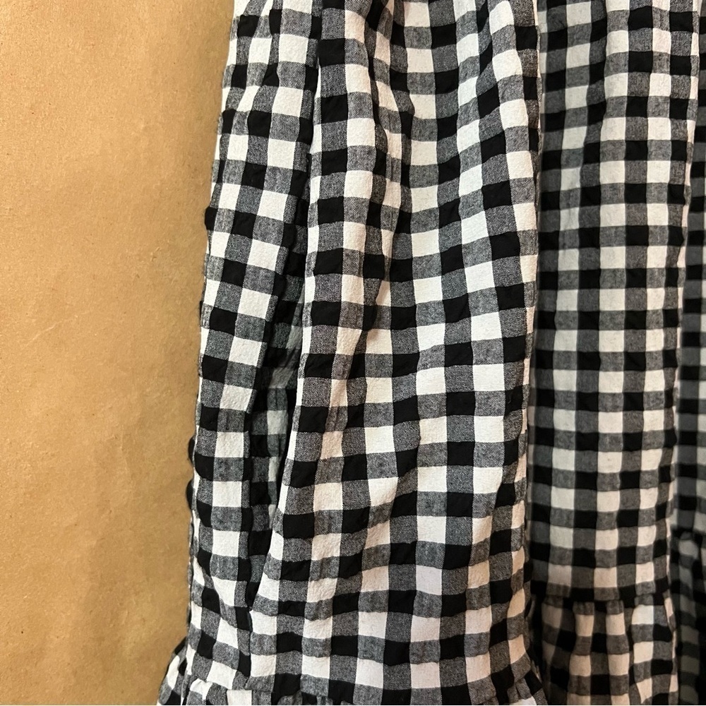 Anthropologie Maeve Lida Ruffled Mini Dress Tiered Popover Gingham Check Size M - Picture 7 of 13